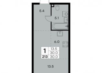 1-комнатная квартира на продажу, 30 м2, Москва, Куркинское шоссе, 15с2, метро Пятницкое шоссе