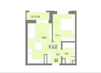 Продается однокомнатная квартира, 38.6 м2, Екатеринбург, метро Площадь 1905 года