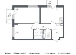 Продам 2-ком. квартиру, 54.7 м2, Мытищи, жилой комплекс Мытищи Парк, к4.1