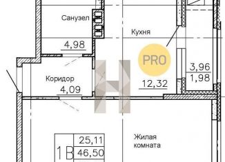 Продается 1-комнатная квартира, 48.5 м2, Воронеж, улица Ворошилова, 90лит12, Ленинский район