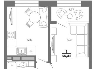 Продам 1-комнатную квартиру, 36.4 м2, Рязанская область, 5-й Новый проезд