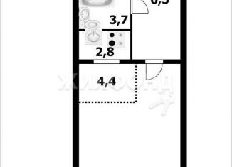 Продам квартиру студию, 38.4 м2, Новосибирск, Плющихинская улица, 1, метро Золотая Нива