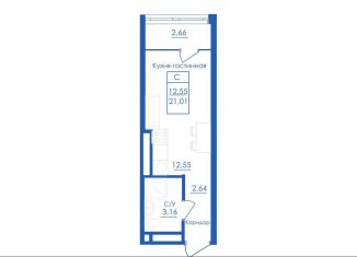 Квартира на продажу студия, 21 м2, село Михайловка, Новоуфимская улица, 13