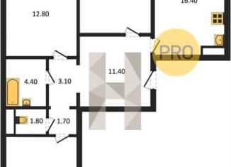 Продам 3-ком. квартиру, 83.3 м2, Воронеж, Советский район, улица Полковника Богомолова, 8