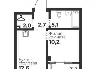 Продам однокомнатную квартиру, 32.7 м2, Челябинск