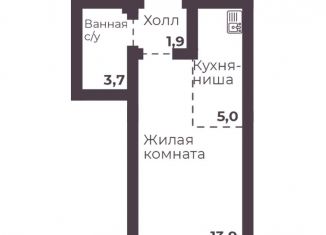 Продается 1-ком. квартира, 24.5 м2, Челябинская область