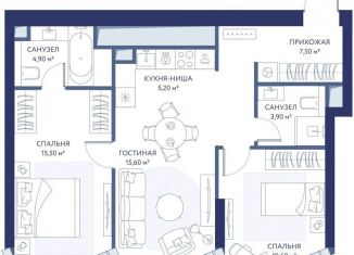Продаю 3-комнатную квартиру, 63.2 м2, Москва, 1-й Сетуньский проезд, вл8, район Раменки