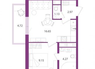 Продается 1-комнатная квартира, 34.2 м2, Санкт-Петербург