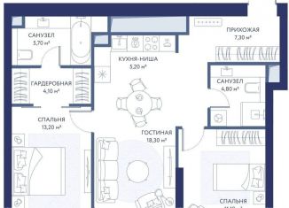 Продается трехкомнатная квартира, 69.7 м2, Москва, 1-й Сетуньский проезд, вл8, район Раменки
