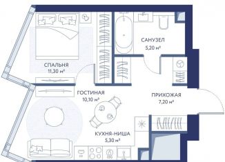 2-ком. квартира на продажу, 39.1 м2, Москва, район Раменки, 1-й Сетуньский проезд, вл8
