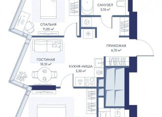 Продаю трехкомнатную квартиру, 56.1 м2, Москва, метро Спортивная, 1-й Сетуньский проезд, вл8
