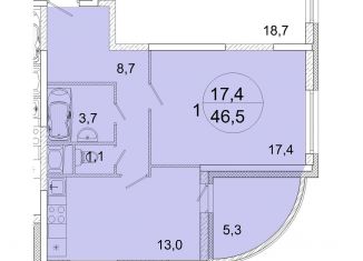 Продаю 1-ком. квартиру, 46.5 м2, Ивантеевка, улица Прокудина, 2