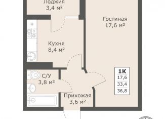 Продаю 1-комнатную квартиру, 36.8 м2, Ставрополь, Промышленный район