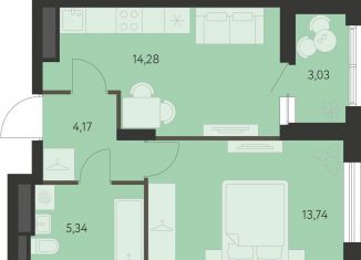 1-ком. квартира на продажу, 39.1 м2, Екатеринбург, метро Чкаловская, улица Вильгельма де Геннина, 23