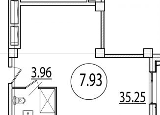 Квартира на продажу студия, 39.2 м2, Санкт-Петербург, Измайловский бульвар, 1к2, Адмиралтейский район