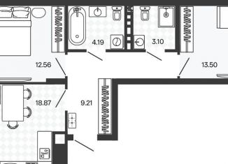 Продается 2-ком. квартира, 62.8 м2, поселок Заозерье