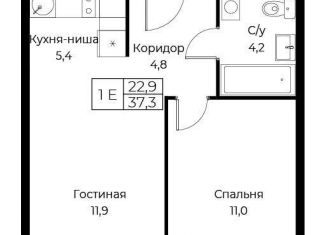 Продается 1-комнатная квартира, 37.3 м2, Москва, метро Новые Черёмушки, улица Намёткина, 10Д
