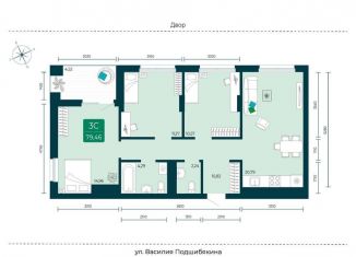 Продам 3-комнатную квартиру, 79.5 м2, Тюменская область