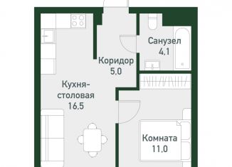 1-ком. квартира на продажу, 36.9 м2, Челябинская область, Спортивная улица