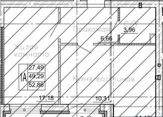 Продажа однокомнатной квартиры, 52.9 м2, Воронежская область