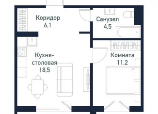 Продаю 1-ком. квартиру, 40.4 м2, Челябинская область