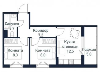 Двухкомнатная квартира на продажу, 39.6 м2, Челябинская область