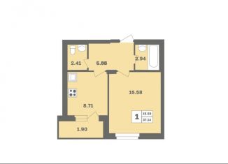 Продам 1-комнатную квартиру, 37.1 м2, Уфа, Дёмский район, Дагестанская улица, лит8