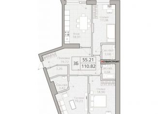 Продаю 3-комнатную квартиру, 110 м2, Казань, улица Сибгата Хакима, 51, ЖК Столичный