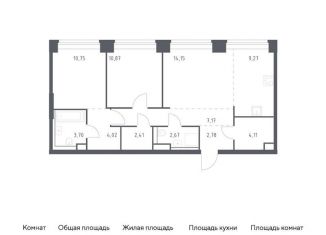 2-комнатная квартира на продажу, 71.9 м2, Москва, район Раменки, жилой комплекс Нова, к1