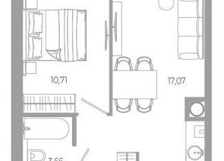 Продается 1-комнатная квартира, 35.4 м2, Астрахань, Боевая улица, 132с1