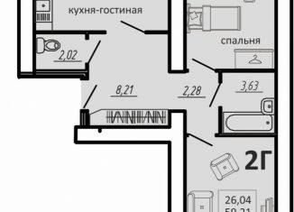 Продается 2-комнатная квартира, 63 м2, село Засечное, ЖК Весна