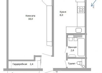 Продается 1-комнатная квартира, 36 м2, рабочий посёлок Ильинский, Московская улица, 4Б