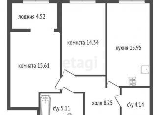 2-комнатная квартира на продажу, 66.8 м2, Санкт-Петербург, ЖК Петровская Доминанта