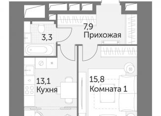 1-комнатная квартира на продажу, 40.1 м2, Москва, ЖК Архитектор