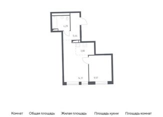 1-комнатная квартира на продажу, 37.6 м2, Ленинградская область, жилой комплекс Квартал Лаголово, 2