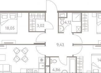 Продается 3-комнатная квартира, 88.5 м2, Москва, ЖК Лайф Варшавская