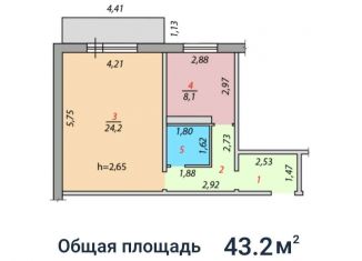 Продаю 1-комнатную квартиру, 43 м2, Новокузнецк, улица Берёзовая Роща, 18