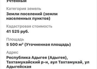 Продажа земельного участка, 55 сот., Тахтамукайское сельское поселение