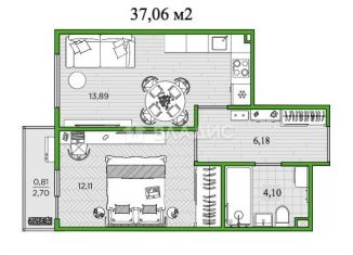 Продам 1-ком. квартиру, 37.1 м2, Санкт-Петербург, метро Проспект Просвещения