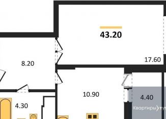 Продам 1-ком. квартиру, 43.2 м2, Воронеж, ЖК Высота