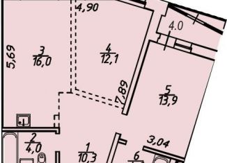 Продажа 2-комнатной квартиры, 64.9 м2, рабочий поселок Маркова, ЖК Квартал Стрижи