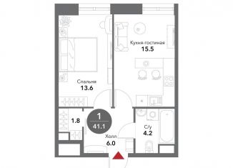 Продается 1-комнатная квартира, 41.1 м2, Москва, район Замоскворечье
