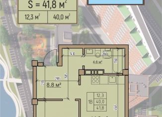 Продаю 1-комнатную квартиру, 41.8 м2, Хакасия, улица Комарова, 5Ак2