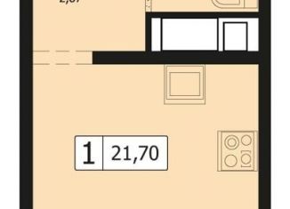 Продажа 1-ком. квартиры, 19.7 м2, Краснодар, улица Автолюбителей, 1Длит4, микрорайон Гидрострой