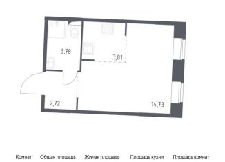 Продается квартира студия, 25 м2, посёлок Песочный