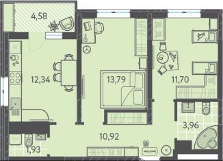 Продаю 2-комнатную квартиру, 56.9 м2, Краснодар