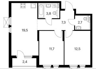 Продается двухкомнатная квартира, 58.7 м2, Новороссийск, ЖК Черноморский-2, жилой комплекс Черноморский-2, 2Б