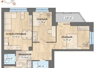 Продается 2-комнатная квартира, 70.9 м2, Екатеринбург, ЖК Просторы