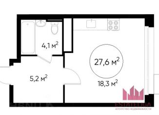 Продам квартиру студию, 27.6 м2, поселение Внуковское, улица Бориса Пастернака, 3