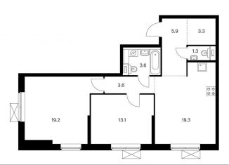 Продается 2-ком. квартира, 69.3 м2, Москва, ЖК Кронштадтский 14